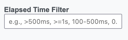 Elapsed Time filter input