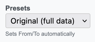 Preset date range buttons